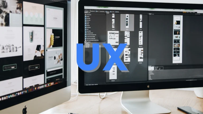deux ecrans qui montre de la creation de site web